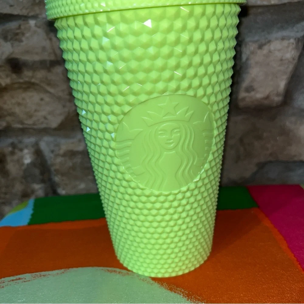 NWT STARBUCKS 30th Anniversary Frappuccino Studded Lime Green Cold Cup 16oz